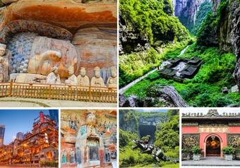 ทัวร์ฉงชิ่ง 5 ดาว เสฉวนแอร์ไลน์ ต้าจู๋ อุทยานแห่งชาติหลุมฟ้า 3 สะพานสวรรค์ หงหยาต้ง เฉิงตู 