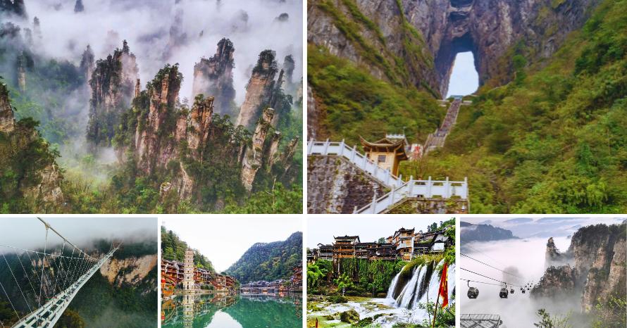 ทัวร์จางเจียเจี้ย เมืองโบราณฟูหรงเจิ้น เมืองโบราณฟงหวง โชว์จิ้งจอกขาว สะพานแก้ว ทัวร์จางเจียเจี้ย เมืองโบราณฟูหรงเจิ้น เมืองโบราณฟงหวง โชว์จิ้งจอกขาว สะพานแก้ว